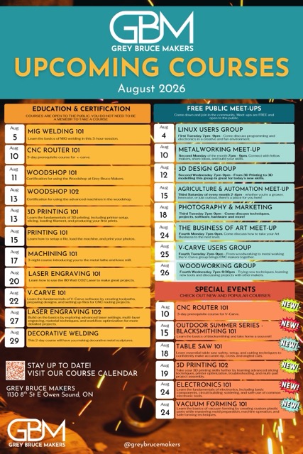 Event image Grey Bruce Makers August Course Calendar